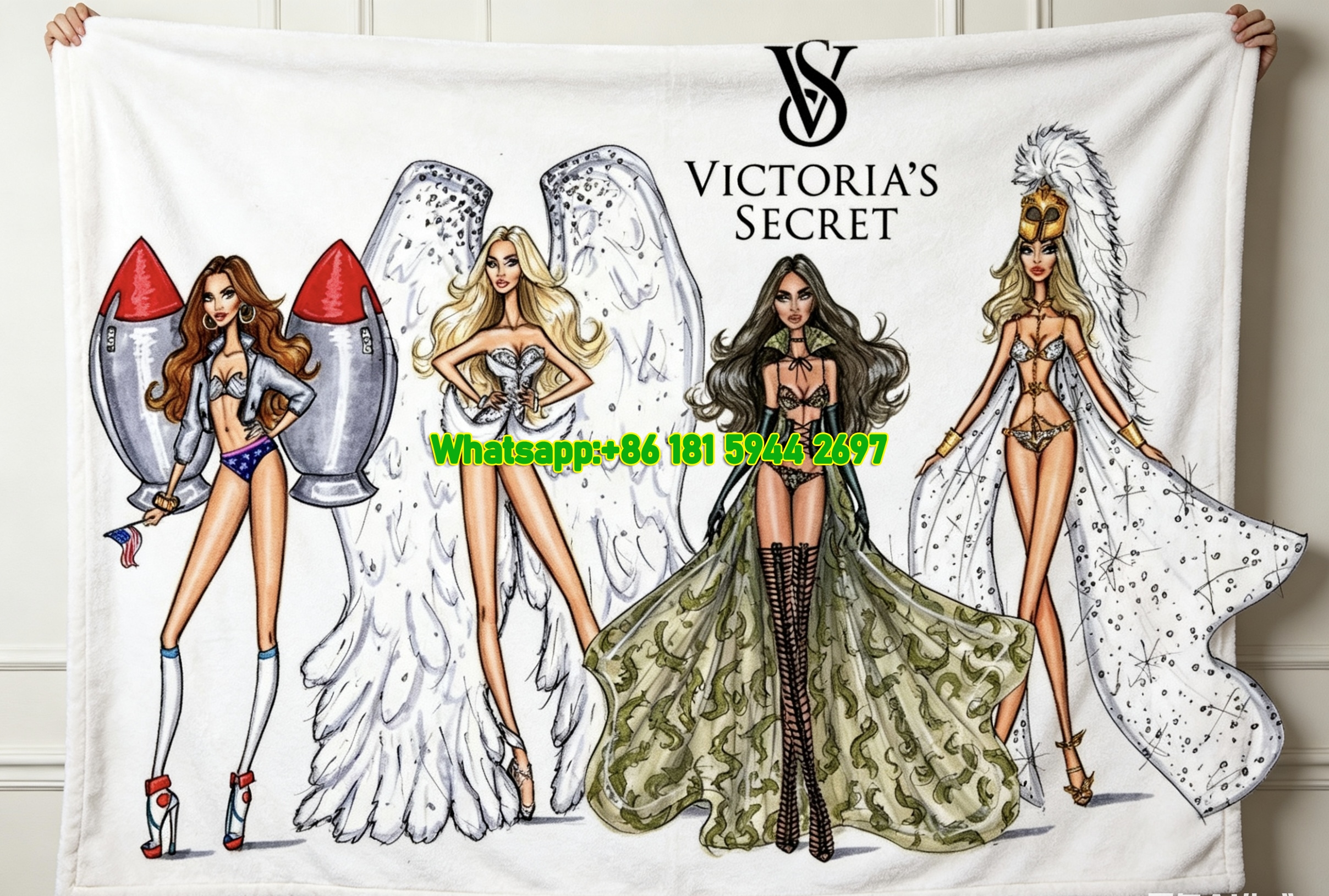Victoria's Secret Fashion Show Fleece Throw Blanket V107